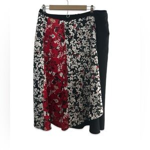 Calvin Klein Black and White Asymmetrical A-Line Skirt